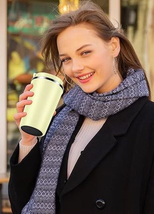 CS COSDDI 12 oz Stainless Steel Vacuum Insulated Tumbler - Coffee Travel Mug Spill Proof with Lid - Coffee Cups for Keep Hot/Ice Coffee,Tea and Beer