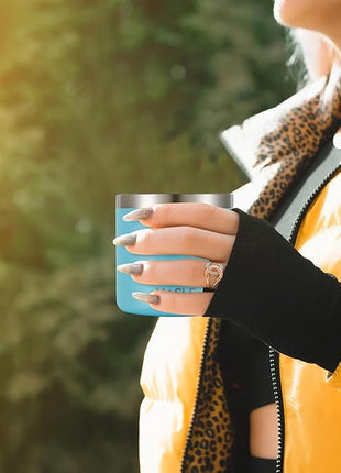 HASLE OUTFITTERS 10oz Insulated Tumblers with Lid and Straw,Stainless Steel Tumbler Travel Coffee Mug,Double Wall Reusable Tumbler Cup for Iced and Hot Drinks(Mint Green,6 Pack)