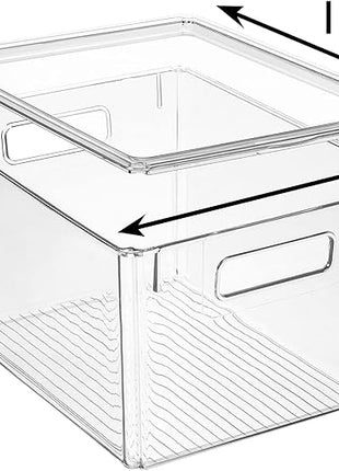 ClearSpace Plastic Storage Bins with Lids X-Large – Perfect Kitchen Organization, Desk Organizer or Pantry Storage – Desktop Organizer, Pantry Organization and Storage Bins, Cabinet Organizers