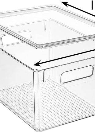 ClearSpace Plastic Storage Bins with Lids X-Large – Perfect Kitchen Organization, Desk Organizer or Pantry Storage – Desktop Organizer, Pantry Organization and Storage Bins, Cabinet Organizers