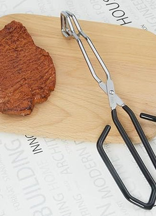 Stainless Steel Scissor Tongs with Black Handle 11-Inch Heavy Duty Wire Tongs