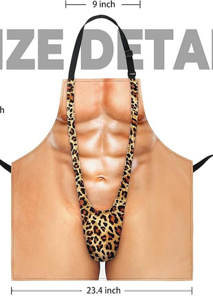 Funny Men Cooking Grilling Aprons Belly BBQ Funny Gag Gifts for Christmas, White Elephant Gift Exchange (MuscleMankini, One Size)