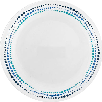Corelle Dinnerware Set (4pc Set, Ocean Blues)-Set for 4 | Includes 4 x Dinner Plates | 80% Recycled Glass | 3 X More Durable, Half the Space & Weight of Traditional Ceramic