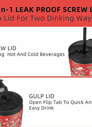 BJPKPK 22oz Tumbler With lid And Straw Stainless Steel Travel Coffee Mug Insulated Tumblers Cups,Passionate Red