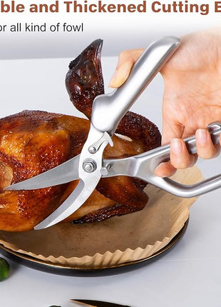 LIVINGO Kitchen Scissors - Heavy Duty Poultry Shears Sharp Cutting Food Chicken Bone Meat Vegetable for Cooking, Multipurpose Stainless Steel Utility Scissors, Safety Lock