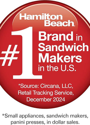 Hamilton Beach Breakfast Sandwich Maker with Egg Cooker Ring, Customize Ingredients, Perfect for English Muffins, Croissants, Mini Waffles, Perfect White Elephant Gifts, Mint (25482)