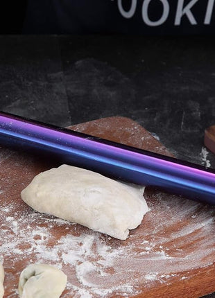 Berglander Rainbow Rolling Pin, 16.7 Inches Stainless Steel Colorful Matte Finish With Rainbow Titanium Plating Rolling Pin For Baking Pizza Dough, Pie, Cookie, Gift Ideas For Bakers.