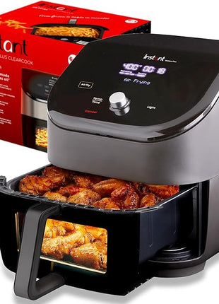 Instant Pot Vortex Plus 6QT ClearCook Air Fryer, Clear Windows, Custom Program Options, 6-in-1 Functions, Crisps, Broils, Roasts, Dehydrates, Bakes, Reheats, from the Makers of Instant Pot, Black