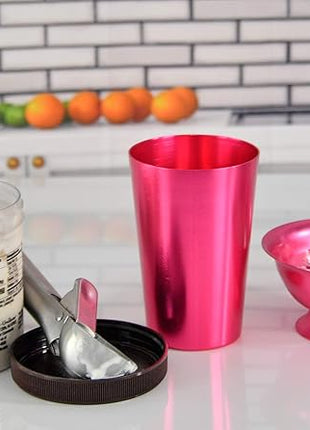 HOME-X Colorful Aluminum Drinking Cups Set of 6, Colored Metal Tumblers, Shatter Resistant, Stackable, 6 Metallic Colors- 12 Ounces