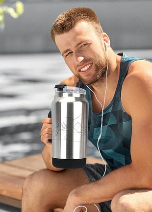 Hydraful 64 oz Tumbler with Handle and Straw - 100% Leak-Proof - Insulated Cup Reusable Stainless Steel Large Water Bottle Travel Mug for Gym, Hiking, and Camping - Gifts for Women Men Him Her