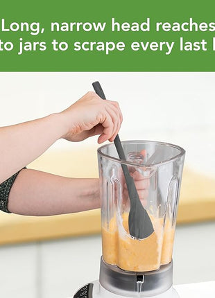 Tovolo Flex-Core Silicone Spatula Jar Scraper - Long-Handled Rubber Spatula with Angled Head for Scooping & Scraping - Heat-Resistant Spatulas for Kitchen Use, Dishwasher Safe & BPA-Free