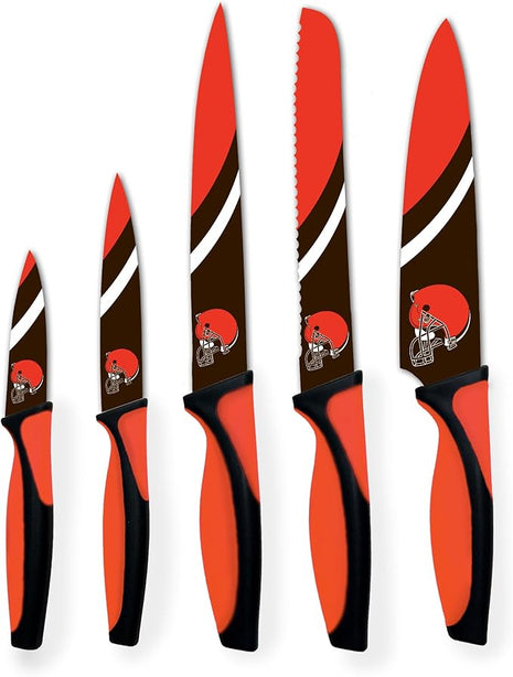 The Sports Vault NFL Cleveland Browns 5-Piece Kitchen Knife Set