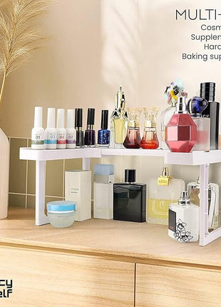 Spicy Shelf Deluxe - Expandable Spice Rack and Stackable Cabinet & Pantry Organizer (1 Set of 2 Shelves) - As seen on TV Deluxe (Spicy Shelf Organizer) - Pantry Organization - Pantry Spice Organizer