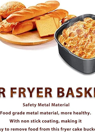 Air Fryer Accessory, 7in/8in Nonstick Air Fryer Cake Barrel, Pizza Bread Baking Pan for 3.8QT-8QT Standard Deep Fryers, Dishwasher Safe (8 inch)