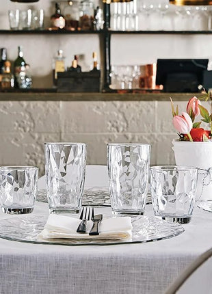 Bormioli Rocco Diamond Cooler Glasses, Clear, 16 oz, Set of 6