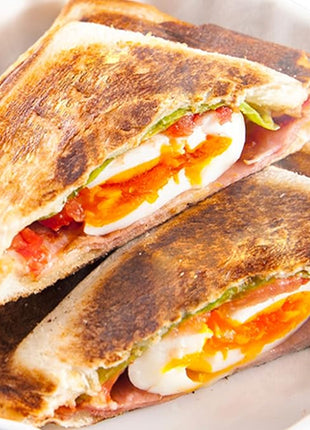 ] Grilled Sandwich Stovetop Panini Maker For Gas Fire, Hot Sandwich Maker Non-Stick Detachable Top and Bottom Pans, Made in Japan, for Home kitchen Breakfast Outdoors Camping 1.67 lb