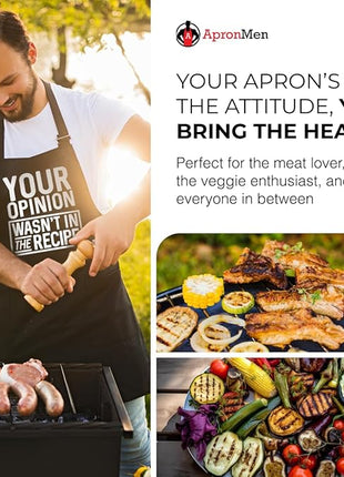 ApronMen - Funny Apron For Men - BBQ Gifts for Men & Unique Gifts for Fathers - Mens Aprons for Grilling