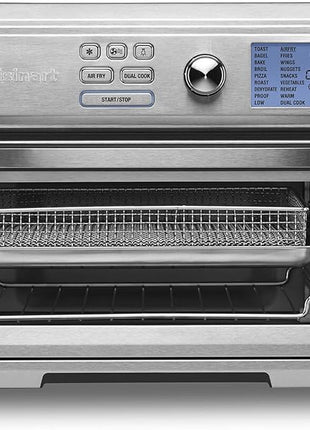 Cuisinart Air Fryer Toaster Oven, Digital Display, 1800 Watt Air Fryer Toaster Oven Combo with Adjustable Temperature and Controls, Stainless Steel Small Kitchen Appliance, TOA-65,Silver