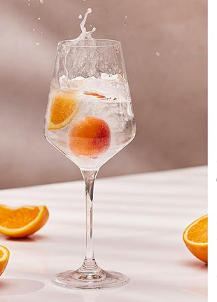 Krosno Large White Wine Glass | Set of 4 | 13.2 oz | Avant-garde Collection | Perfect for Home, Restaurants and Parties | Dishwasher Safe | Lead-Free Crystal Glass