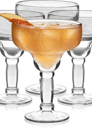 Libbey Yucatan Margarita Glasses Set of 4, 13.5 Oz, Stunning Ripple Bar Glass Set, Cocktail Glassware for Frozen Daiquiri, Slushy Punch, and More