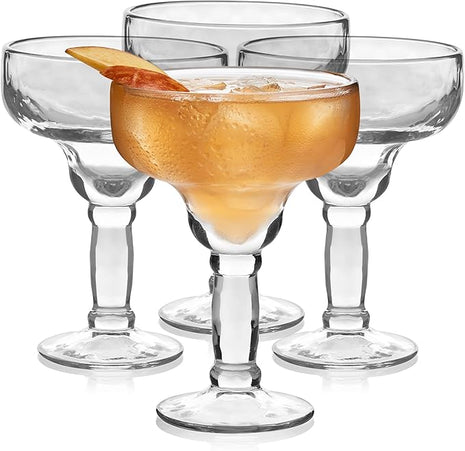 Libbey Yucatan Margarita Glasses Set of 4, 13.5 Oz, Stunning Ripple Bar Glass Set, Cocktail Glassware for Frozen Daiquiri, Slushy Punch, and More