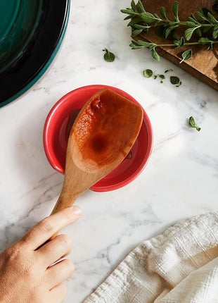 LE TAUCI Ceramic Spoon Rest, 4.8 Inch Spoon Rest for Stove Top, Spoon Holder for Kitchen Counter, Coffee Spoon rest, Utensil Rest for Cooking, Set of 4, Red