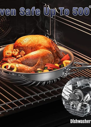 Cooks Standard Multi-Ply Clad Stainless Steel Cookware Set, 9 Piece, Silver