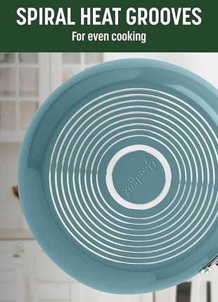 Goodful Ceramic Nonstick Pots and Pans Set, Premium Ceramic Coating Made without PFOA, PTFE or PFAS, Dishwasher Safe, 12-Piece, Turquoise