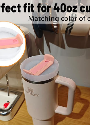 40 OZ Tumbler Lid Replacement Fit for Stanley Cup, 2 Pack Replacement Lids Fit for Stanley Travel Tumbler, Spill Proof Tumbler Covers for Stanley Cup Accessories (Opaque - Peachy)