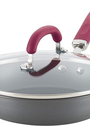 Rachael Ray Create Delicious Deep Hard Anodized Nonstick Frying Pan / Fry Pan / Hard Anodized Skillet - 10.25 Inch, Gray