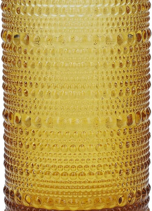 Fortessa Jupiter Beaded Hobnail Glass, 13 Ounce Iced Beverage (Set of 6), Amber