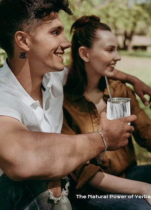 BALIBETOV 5 pcs large Yerba Mate Cup and Bombilla Kit, Includes one 12 oz Yerba Mate Gourd with Lid, Two Bombillas Mate Straw and one cleaning brush | Stainless steel | Double Walled