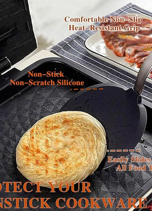 Silicone Spatula Turner, 5-Pack Spatulas Silicone Set for Nonstick Cookware, 600°F Heat Resistant Kitchen Cooking Utensils Set for Egg, Pancake Dishwasher Safe