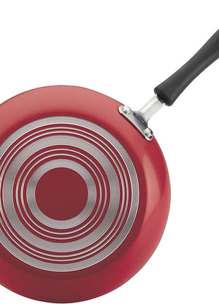 Farberware Cookstart DiamondMax Nonstick Cookware/Pots and Pans Set, Dishwasher Safe, Includes Baking Pan and Cooking Tools, 15 Piece - Red