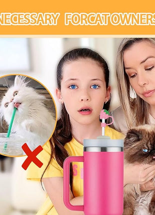 7Pc Straw Cover for Stanley Cup, Silicone Straw Topper for Stanley Cup 30&40oz with Tumblers, 10mm 0.4in Lid Accessories (Reusable)