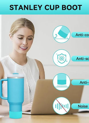 PICcircuit 2PCS for Stanley Boot, Silicone Bottom for Quencher Adventure 40oz 30oz IceFlow 20oz 30oz Bottle&for Hydroflask Tumbler 12-24oz for Stanley Cup Accessories Avoid Scratches&Noise