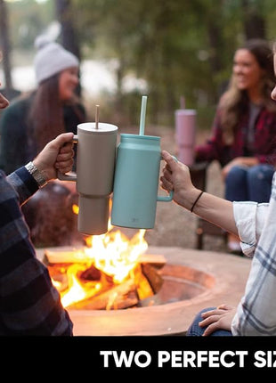 Simple Modern 50 oz Mug Tumbler with Handle and Straw Lid | Reusable Insulated Stainless Steel Large Travel Jug Water Bottle | Gifts for Women Men Him Her | Trek Collection | Almond Birch