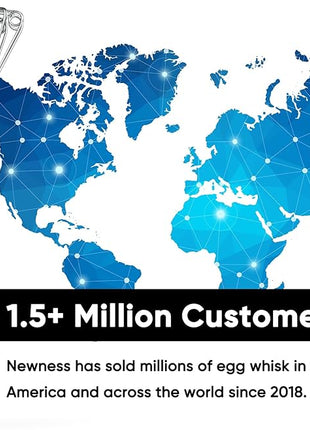 Newness Whizzy Whisk, Stainless Steel Semi Automatic Blender for Home -Versatile Tool for Egg Beater, Milk Frother, Hand Push Whisk - Kitchen Utensil for Blending, Whisking, Beating & Stirring