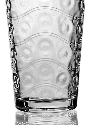 Circleware 40170 Cosmo Set of 4 Heavy Base Highball Drinking Glasses Tumblers, Ice Tea Beverage Cups Glassware for Water, Juice, Beer and Bar Decor Gifts, 15.7 oz,
