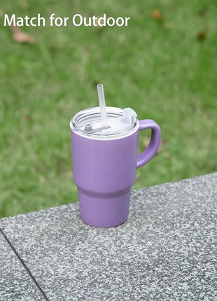 Sweejar Ceramic Travel Mug with Lid, 16 oz Portable Coffee Mug, Dishwasher Safe Tea Cup with Infuser, Reusable Teacup for Car Cup Holder, Tea Lovers(Purple)