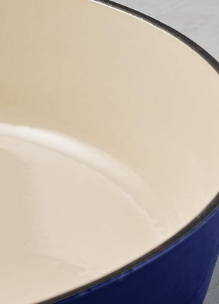 Tramontina Bestow Enameled Cast Iron Oval Dutch Oven Pot with Lid, Large 7-quart, Blue
