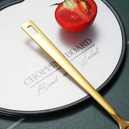 Gold Ladle, Berglander Stainless Steel Kitchen Ladle With Titainium Gold Plating, Soup Ladle, Cooking Ladle, Metal Soup Spoon For Cooking, Dishwasher Safe, Easy to Clean