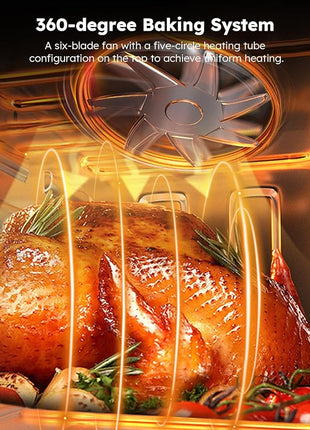 Nuwave Brio 15.5Qt Air Fryer Rotisserie Oven, X-Large Family Size, Powerful 1800W, 4 Rack Positions, 50°-425°F Temp Controls, 100 Presets & 50 Memory, Integrated Smart Thermometer, Linear T Technology