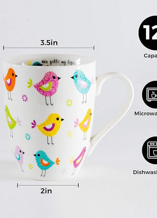 Divinity Boutique Inspirational Ceramic Mug with Birds-Psalm 103:5, He Fills My Life With Good Things, Multicolor, One Size, 12 ounces