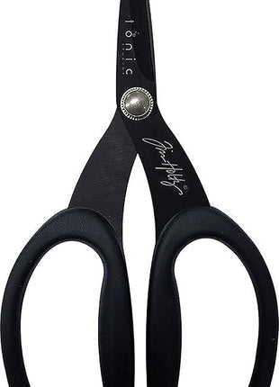 Tim Holtz Small Titanium Scissors - 7 Inch Mini Snips with Micro Serrated Blade - Non Stick Craft Tool for Cutting Paper, Fabric, and Sewing - Black Comfort Grip Handles
