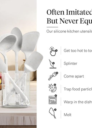 GIR: Get It Right 5-Piece Silicone Essentials Kitchen Utensils Set - Ladle, Spatula, Flip, Spoon & Spoonula - Non-Toxic Cooking Utensils for Nonstick Cookware, Cooking and Baking - Party Confetti