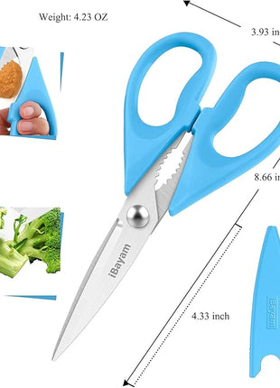 Gifts for Dad from Daughter Son, BEST DAD Tool Shears, iBayam Kitchen Scissors All Purpose Heavy Duty Meat Scissors Poultry Shears, Dishwasher Safe Stainless Steel Utility Scissor