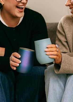 BrüMate Uncork'd 100% Leak-Proof 14oz Insulated Wine Tumbler with Lid - Vacuum Insulated Stainless Steel Wine Glass - Perfect For Travel & Outdoors (Glitter Rose Gold)