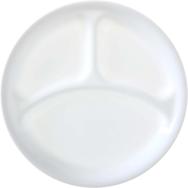 Corelle Winter Frost White 8.5"/21,6 cm Divided Luncheon Plate, Pack of 6