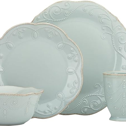 Lenox French Perle 4-Piece Place Setting, Ice Blue,12 oz